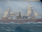Preview: Gouache Colour Painting by Eduard Edler : old Steamer Germania - Hapag