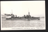 Postcard Cruiser Leon Gambetta - 1. WW !