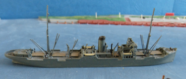 Preview: CM Modell 53 Dampfer Frachter Ursula Rickmers Maßstab 1:1250 graue Tarnbemalung