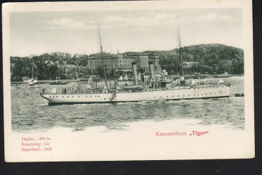 Stengel & Co. Postkarte des Kanonenboot Tiger - kaiserliche Marine