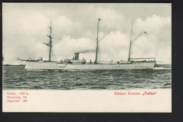 Stengel & Co. Postkarte des kleinen Kreuzers Falke - deutsche kaiserliche Marine