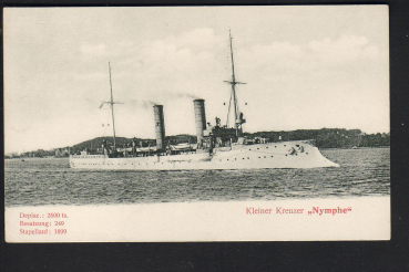 Stengel & Co. Postkarte des kleinen Kreuzers Nymphe - deutsche kaiserliche Marine 1899