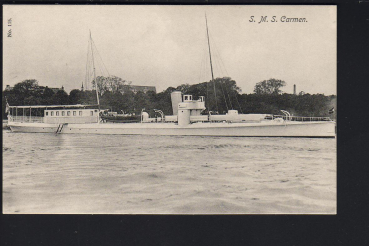 Gebr. Lempe Postkarte der Stationsyacht SMS Carmen - kaiserliche Marine