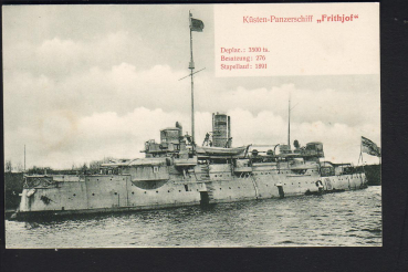 Stengel & Co. Postkarte des Küsten Panzerschiff Frithjof - deutsche kaiserliche Marine !