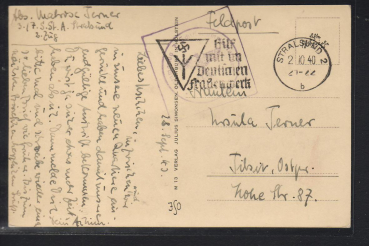 Postcard Aviso Grille - 2. WW German Navy , Fieldpost 1940 !