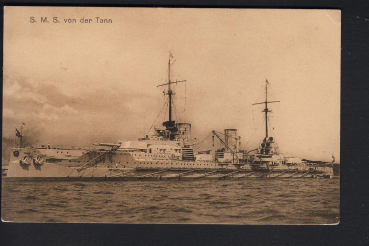 Postkarte des Schlachtreuzers Von der Tann - Kaiserliche Marine - Marinepost