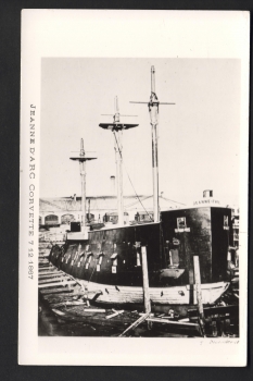 Postcard French Corvette Jeanne d&#180;Árc in Dock !