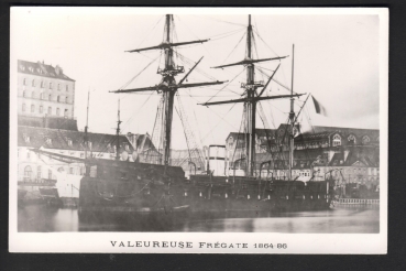 Postcard French Frigate Valeuveuse , build 1864 !