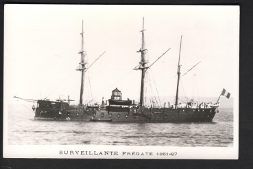 Postcard French Frigate Surveillante from 1861 !