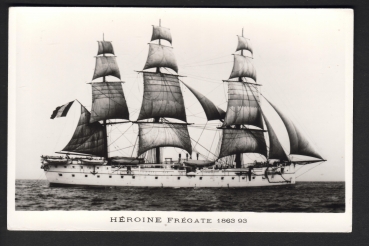 Postcard French Frigate Heroine from 1863 !