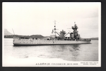 Postcard French Cruiser Algeric 1939 !