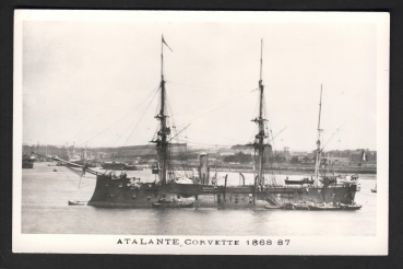 Postcard French Corvette Atalante of 1868 !