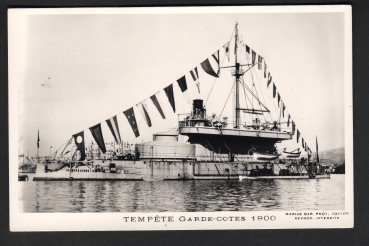 Postcard French Cruiser / Ironclad Tempéte of 1900 !