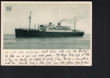 Postcard of HAPAG Steamer Milwaukee , Seapost 1931 !