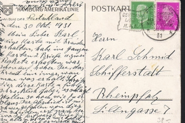 Postcard of the Liner Deutschland  / Hamburg-Amerika Line !