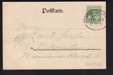 Postcard of the Liner Deutschland  / Hamburg-Amerika Line ! Trainpost