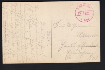 Postcard Lineship Deutschland ! Fieldpost 1915