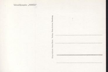 Postcard of the Liner Hansa / Hamburg-Amerika Line !