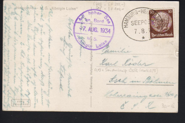 Postcard of the Steamer Königin Luise / HAPAG , Seapost !