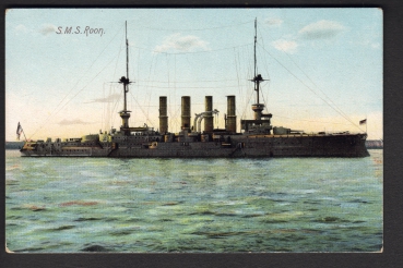 Postcard german Ironclad / Cruiser Roon 1. WW ! German imperial Navy