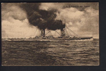 Postkarte des Schlachtschiffes Friedrich der Grosse , kaiserliche Marine !