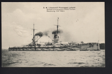 Postkarte des Schlachtschiffes Prinzregent Luitpold , kaiserliche Marine !