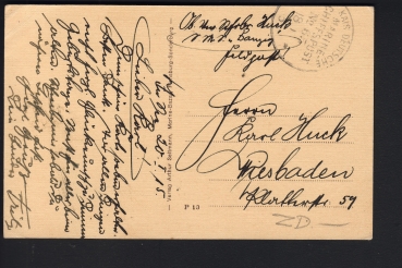 Preview: Gebr. Lempe Postkarte des Kreuzers Danzig mit MSP 65 ! Marineschiffspost