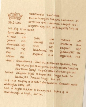 Preview: Fotokarte vom Schlachtschiff der Lion Klasse !