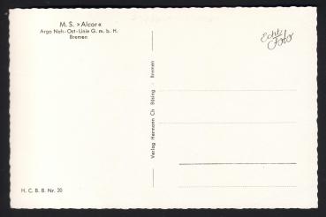 Postkarte des Motorschiff Alcor / Argo Nah Ost Linie !