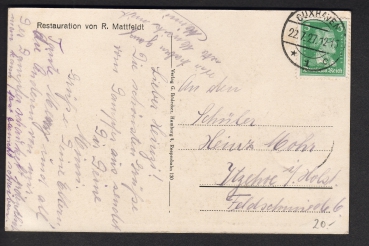 Preview: Gruß von Bord Postkarte des Dampfers Blankenese der Hamburg - Altenländer  Linie !