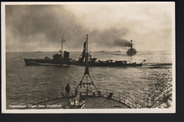 Postcard Torpedo Boat Tiger , 1. WW !