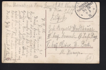 Preview: Postkarte des Kreuzers Strassburg , kaiserliche Marine ! Marine Schiffspost