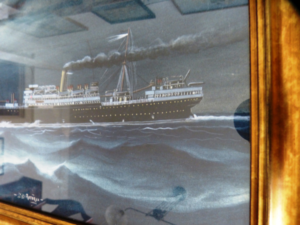 Oil Colour Painting by C. Kensington : British Steamer Rotorua - New Zealand Shipping Co.