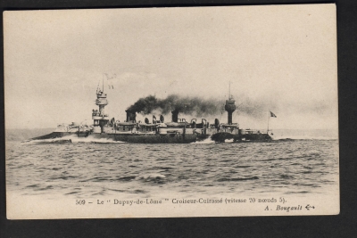 Postkarte Panzerschiff Dupuy de Lóme !