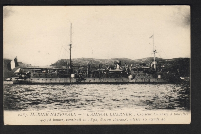 Postkarte Panzerschiff Amiral Charner 1893 !