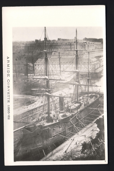 Postcard French Corvette Armide in Dock !
