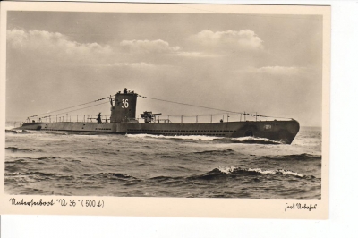 Dieterle Postkarte U 36 / deutsche Kriegsmarine !