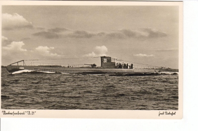 Dieterle Postkarte U 31 / deutsche Kriegsmarine !