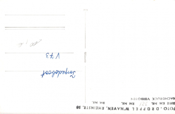 Foto Drüppel Karte - Torpedoboot V 73 - deutsche kaiserliche Kriegsmarine - 1. WK