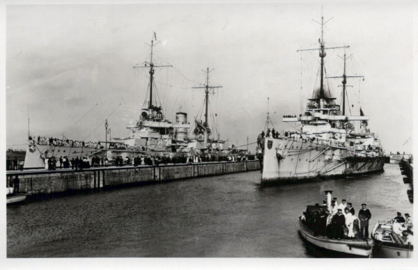 Foto Drüppel Karte - Schlachtschiffe Westfalen & Nassau - deutsche kaiserliche Marine