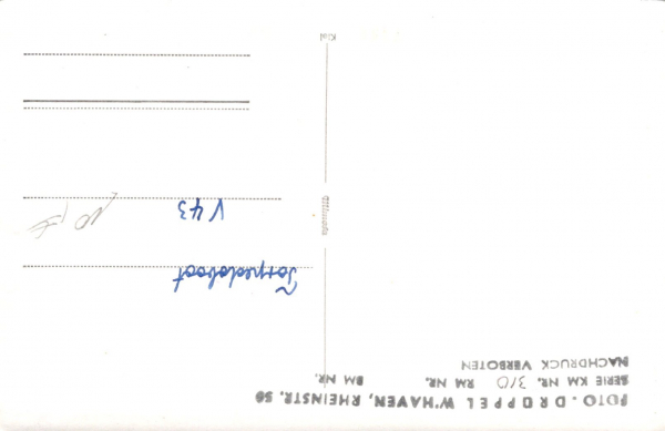 Postcard of Torpedoboat V 43 - German imperial Navy , 1. World War