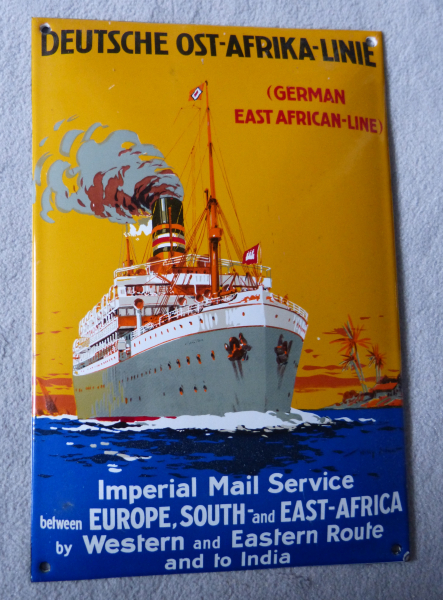 old original Marketing Steel Plate of the german East Africa Line