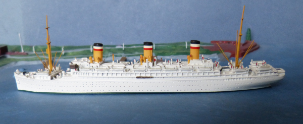 Mercator Modell : Kreuzfahrtschiff / Dampfer Resolute der HAPAG - Maßstab 1:1250 !