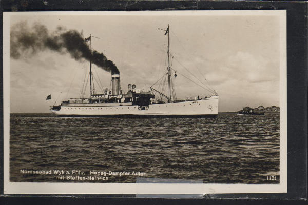 Postcard of the Steamer Adler / HAPAG !