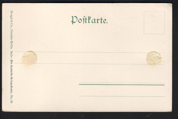 Stengel & Co. Postkarte des Kanonenboot Tiger - kaiserliche Marine