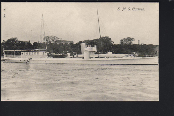 Gebr. Lempe Postkarte der Stationsyacht SMS Carmen - kaiserliche Marine