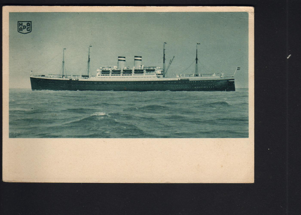 Postcard of the Liner Deutschland  / Hamburg-Amerika Line ! Seapost 1936