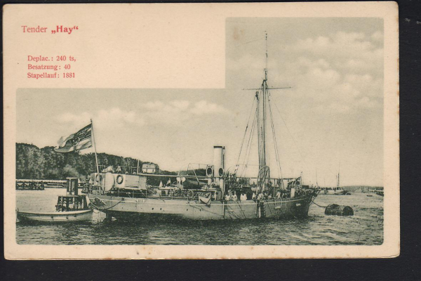 Stengel & Co. Postkarte Tender Hay - kaiserliche Marine !