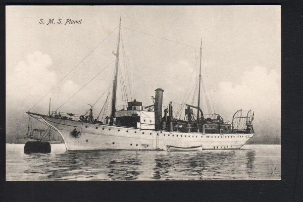 Postkarte des Vermessungschiffes Planet ! Kaiserliche deutsche Marine