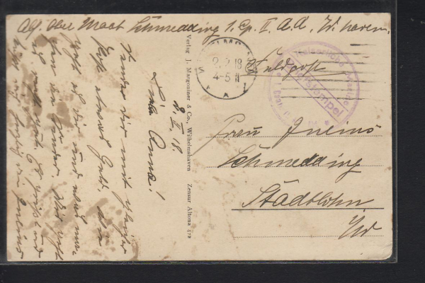 Postcard Battleship Nassau 1. WW ! German Imperial Navy
